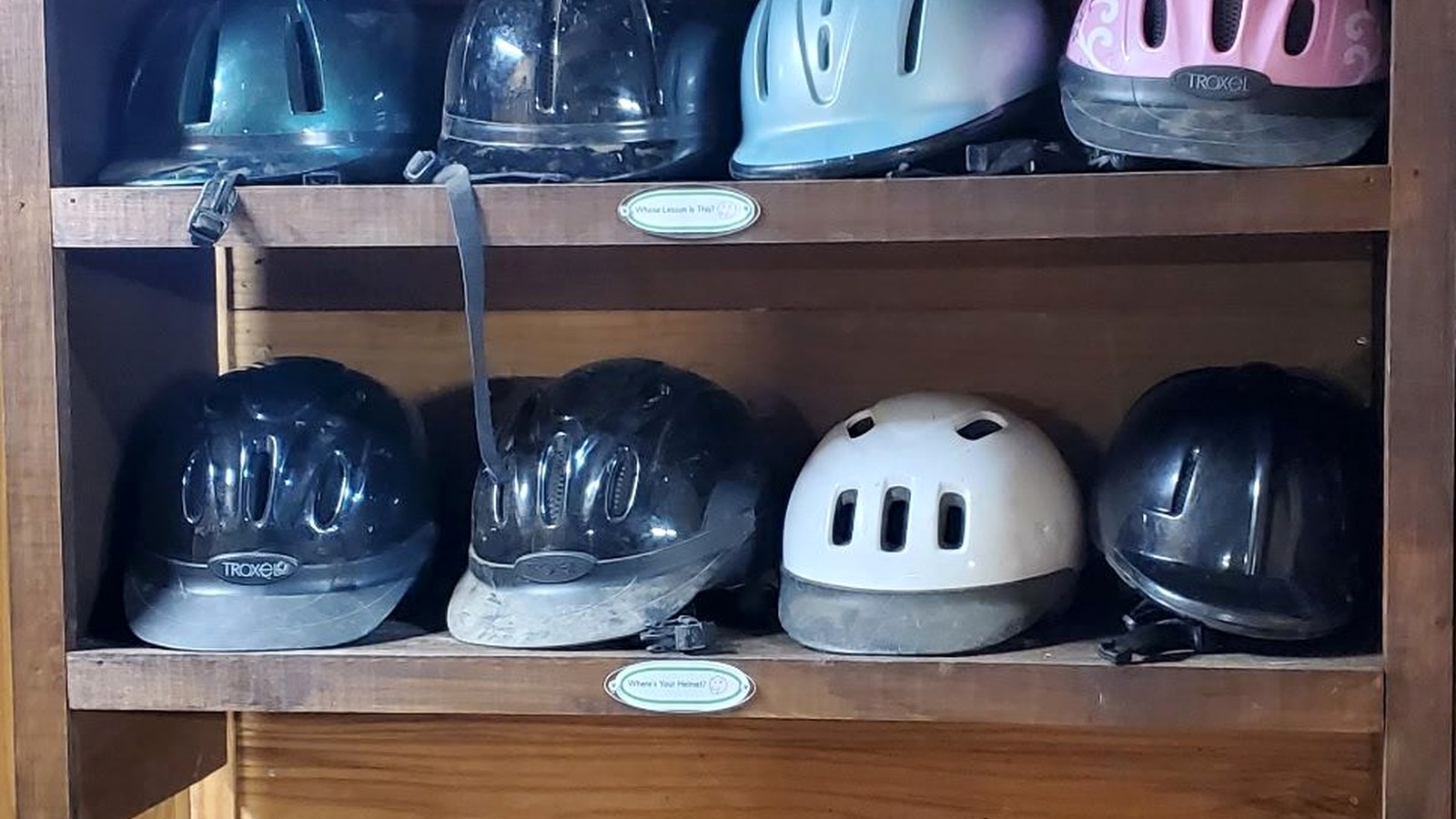 Riding helmets and equipment at Solid Rock Redemption Center