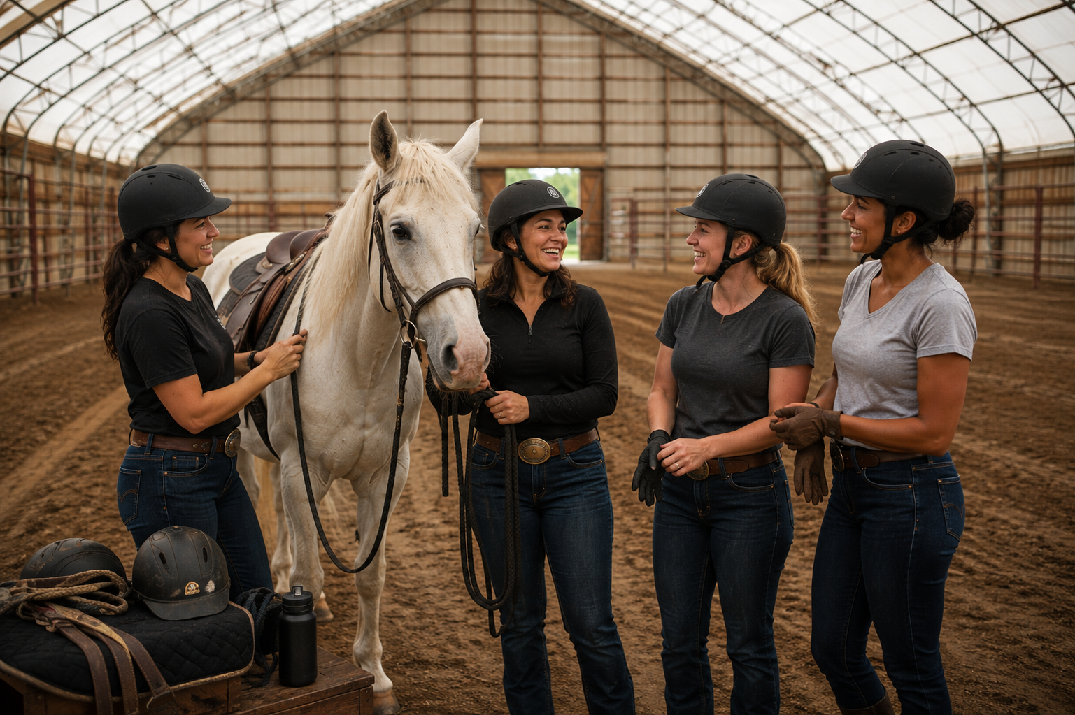 Women’s horseback riding program demonstration
